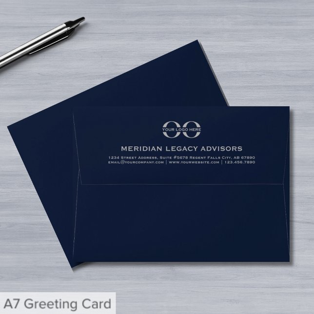 Navy and Grey Professional Envelope with Logo (Creator Uploaded)