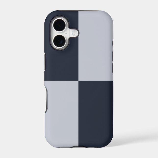 Navy and Grey Rectangles iPhone 8 Plus Tough Case (Back)