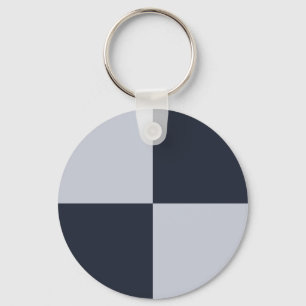 Navy and Grey Rectangles Keychain