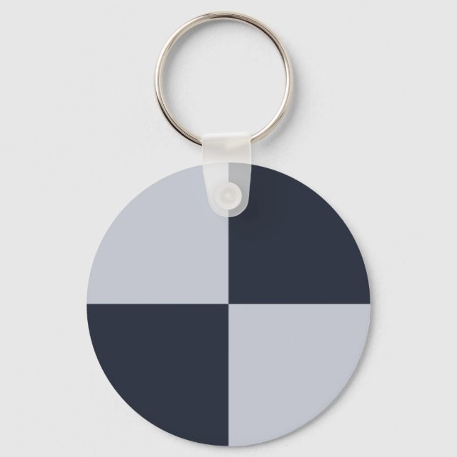 Navy and Grey Rectangles Keychain (Front)