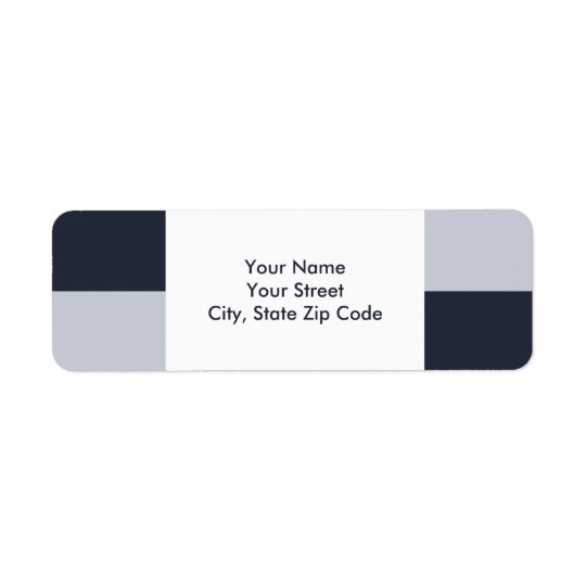 Navy and Grey Rectangles return address label
