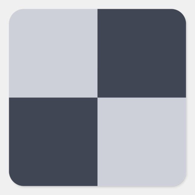 Navy and Grey Rectangles Square Sticker (Front)