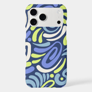 Navy and Lime Cool Tone Swirl Loop Pattern