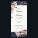 Navy and Mauve Floral Watercolor Wedding Programs<br><div class="desc">Navy and Mauve watercolor flowers elegant vintage wedding programs</div>