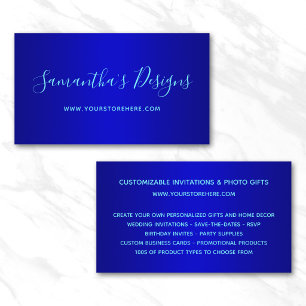 Navy and Medium Blue Ombre Online Store Business Card