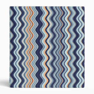 Navy and Orange Wavy Stripes Binder
