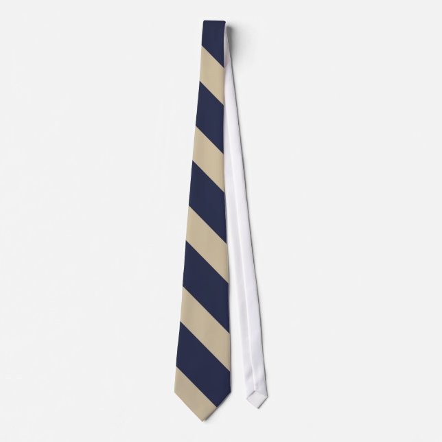 Navy and Pale Gold University Tie (Front)