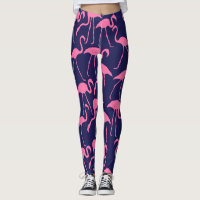 Navy and Pink Flamingo Pattern