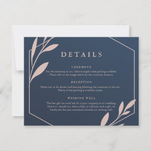 Navy and Pink Geometric Detail Enclosure Card