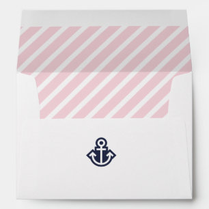 Navy and Pink Striped Preppy Envelopes