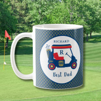 Navy and Red Golf Best Dad Personalized