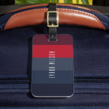 Navy and Red Minimal Colour Block Stripes
