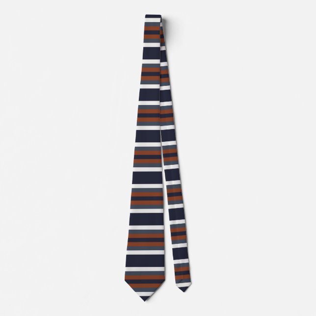Navy and Rust Stripes II A Tie (Front)