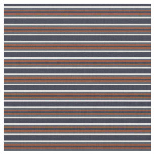 Navy and Rust Stripes II Fabric