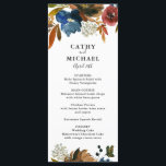 Navy and Rust Watercolor Floral Wedding Menu Card<br><div class="desc">These beautiful customized menus for your wedding,  or other event,  feature beautiful watercolor flowers.  Use the template form to add your custom text. The "customize further" feature can be used to access the advanced font,  colour and layout menus.</div>
