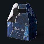 Navy and Silver Agate Sweet Sixteen Thank You Favor Box<br><div class="desc">This elegant and glamourous sweet sixteen thank you favour bag features a navy blue agate marble background with faux silver glitter accents. The text combines handwritten script and modern sans serif fonts for a classy and sophisticated look. This will be perfect for an autumn fall and winter sweet sixteen birthday...</div>