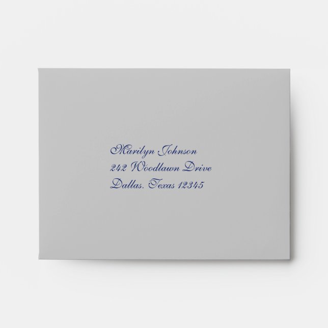Navy and Silver Envelope for RSVP Card (Front)