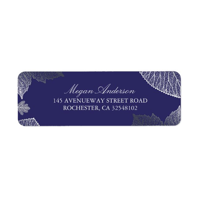 Navy and Silver Leaves Fall Wedding (Front)