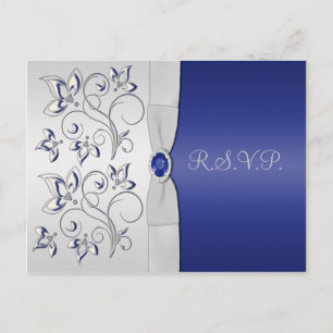Navy and Silver R.S.V.P. Card