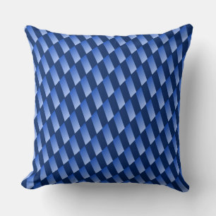 Navy and Sky Blue Abstract Squares Throw Pillow