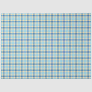 Navy and Sky Blue Tartan Plaid Tissue Paper
