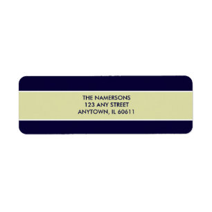 Navy and Tan Return Address Label