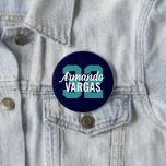 Navy and Teal Athlete Jersey Number 3 Inch Round Button<br><div class="desc">Cheer on your favourite sports team, football player or just show off your school pride with a custom personalized spirit button! Personalize with a player's jersey number or other custom text. Perfect for football, basketball, baseball and soccer games! Create custom pins for the whole team, cheerleaders, parents and siblings to...</div>