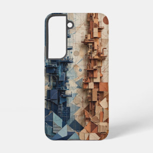 Navy and Terracotta Futuristic Towers Case 