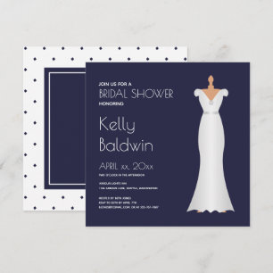 Navy and White Bridal Shower Invitation