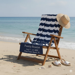 Navy and White - Design Your Own Beach Towel