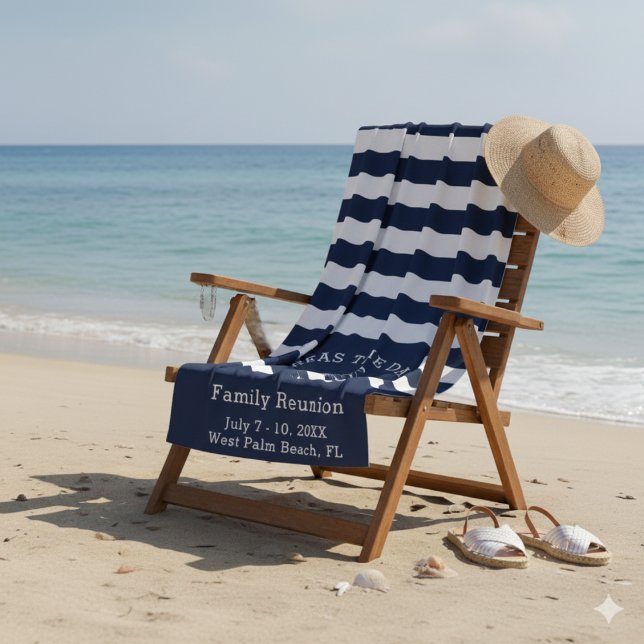 Navy and White - Design Your Own Beach Towel  (Creator Uploaded)