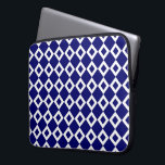 Navy and White Diamond Pattern Laptop Sleeve<br><div class="desc">A bold,  graphic pattern of interlocking navy and white diamond shapes. The white diamonds each contain a small dark blue diamond making navy the dominant colour of the geometric design. 



 Digitally created image. 
 Copyright © 2013 Claire E. Skinner. All rights reserved.</div>