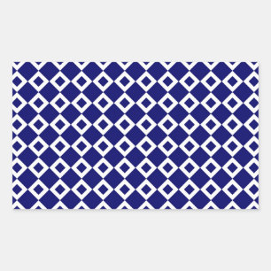 Navy and White Diamond Pattern Sticker