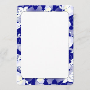 Navy and White Floral Border Fan Program Paper