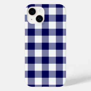 Navy and White Gingham Pattern Case-Mate iPhone 14 Case
