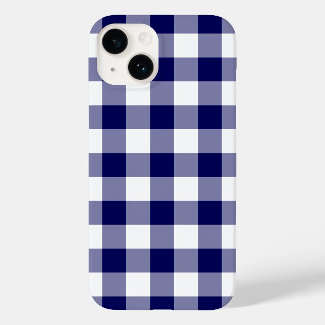 Navy and White Gingham Pattern Case-Mate iPhone Case (Back)