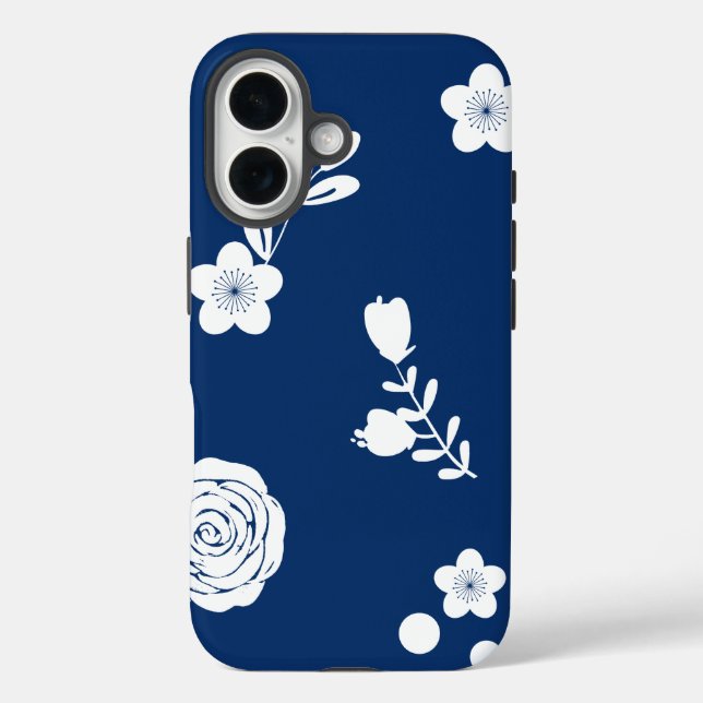 navy and white iphone case (Back)