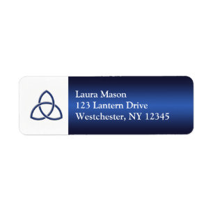 Navy and White Love Knot Return Address Label