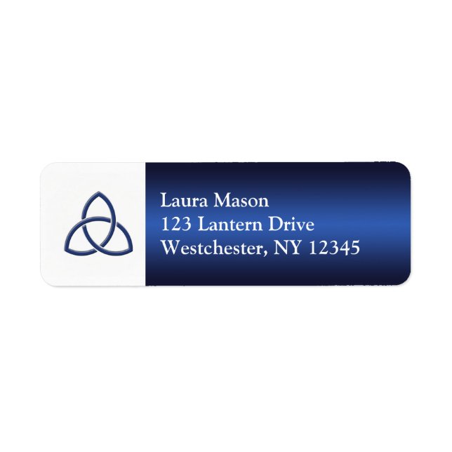 Navy and White Love Knot Return Address Label (Front)