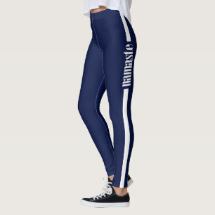 Navy and White Namaste Leggings