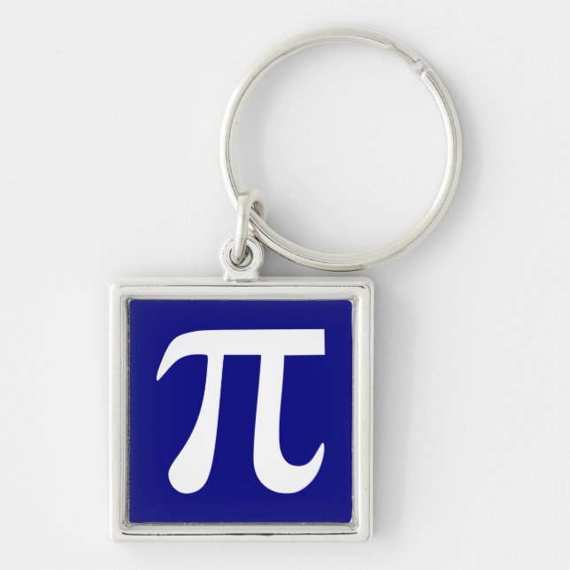 Navy and White Pi Symbol Keychain (Front)