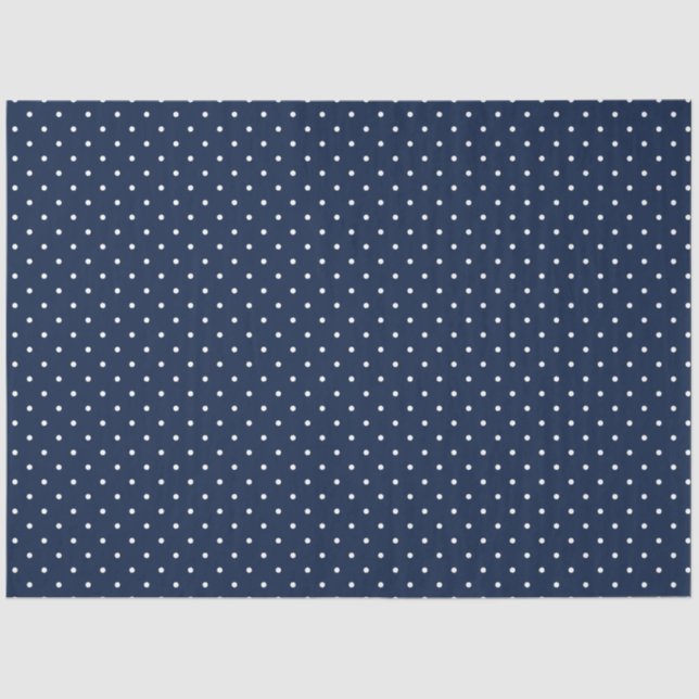 Navy and White Polka Dot Tissue Paper (Front)
