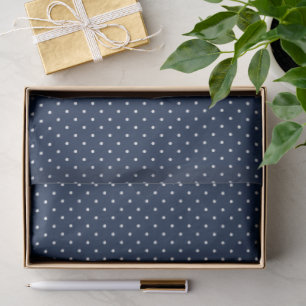 Navy and White Polka Dot Tissue Paper