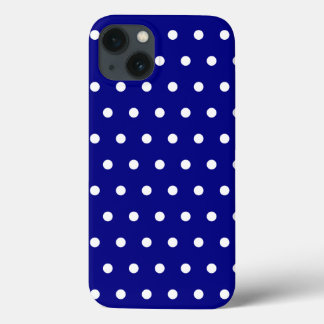 Navy and White Polka Dots iPhone 13 Case