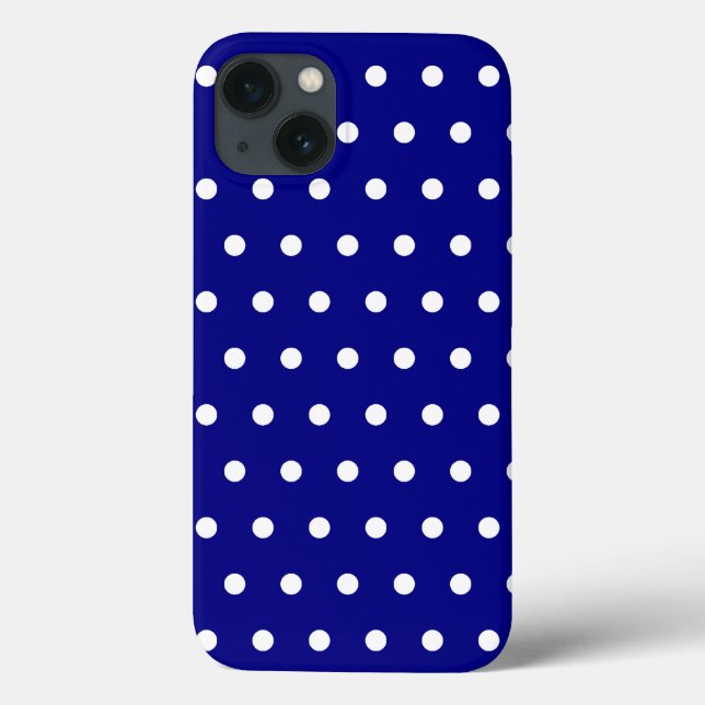 Navy and White Polka Dots Case-Mate iPhone Case (Back)
