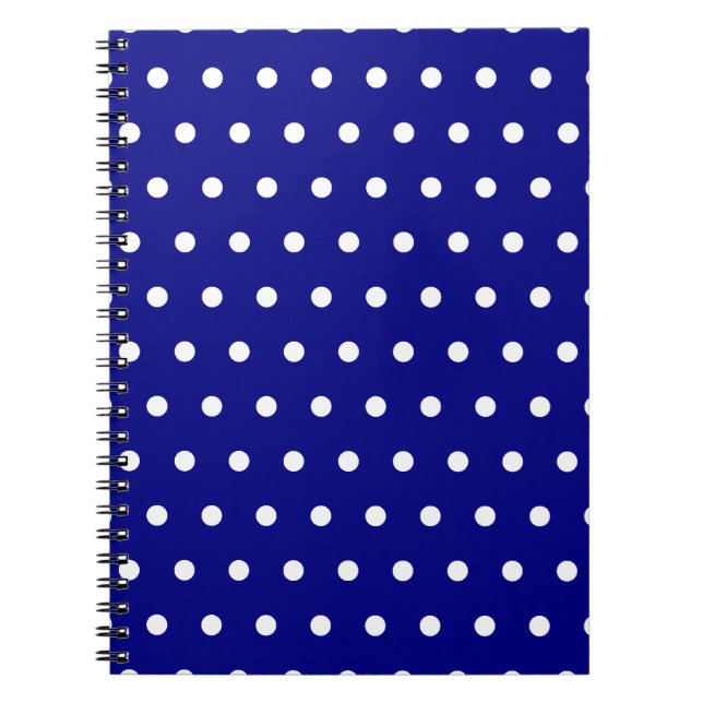 Navy and White Polka Dots Notebook (Front)