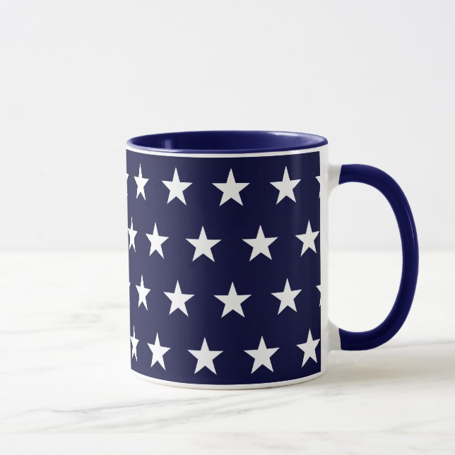 Navy and White Stars Mug (Right)