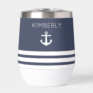 Navy and White Stripes Nautical Personalized  
