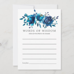 Navy and White Watercolor Floral Bridal Advice