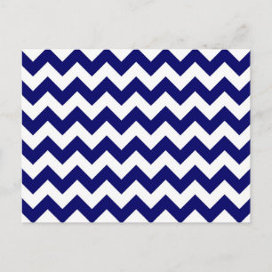 Navy and White Zigzag Postcard